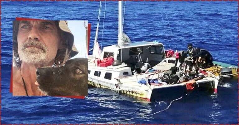 Starving Man And Dog Stranded In The Ocean For Months – Suddenly, A Miracle Comes Down From Above