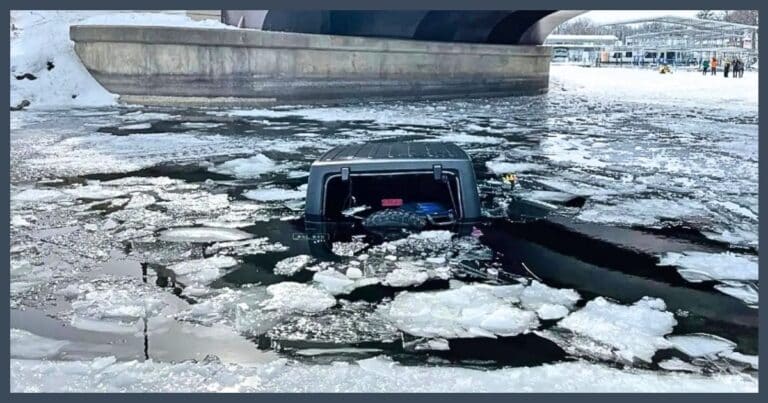 Elderly Man’s Car Smashes Into Icy Lake – Seconds Later, a Teen Jumps In To Save Him…And His Adorable Pet